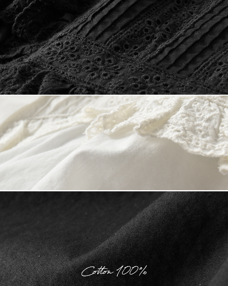 Sara Mallika(サラマリカ)コットンピンタックレースブラウス020152sj1