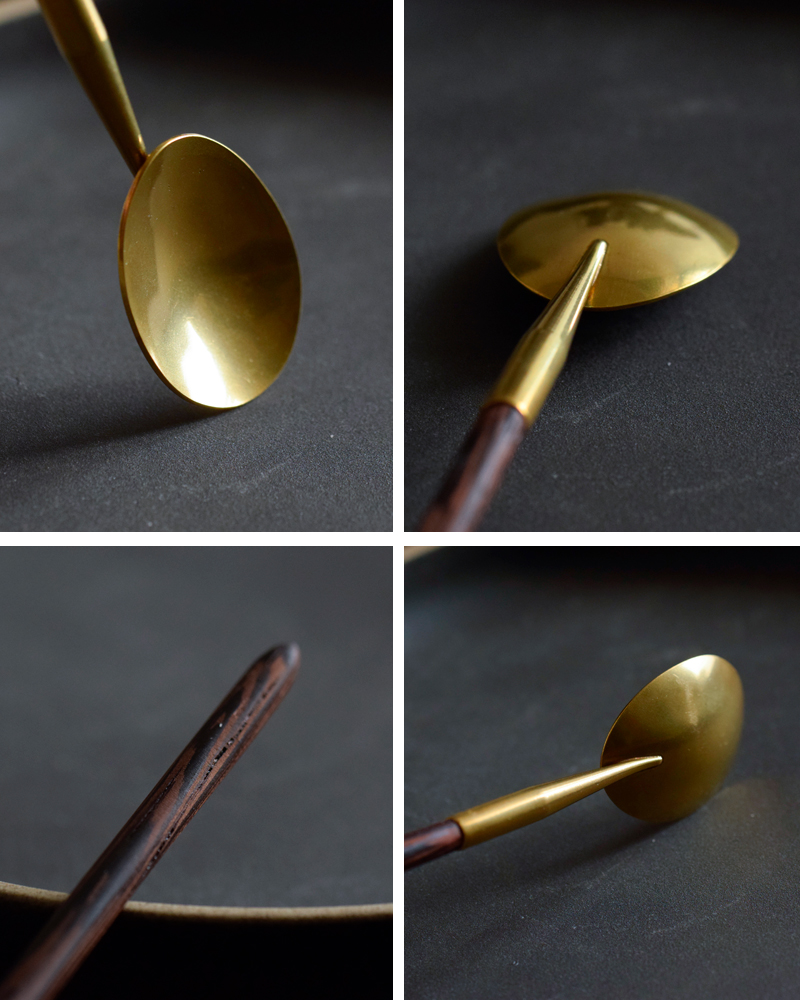 Lue(ルー)真鍮と木の柄スプーン 020o