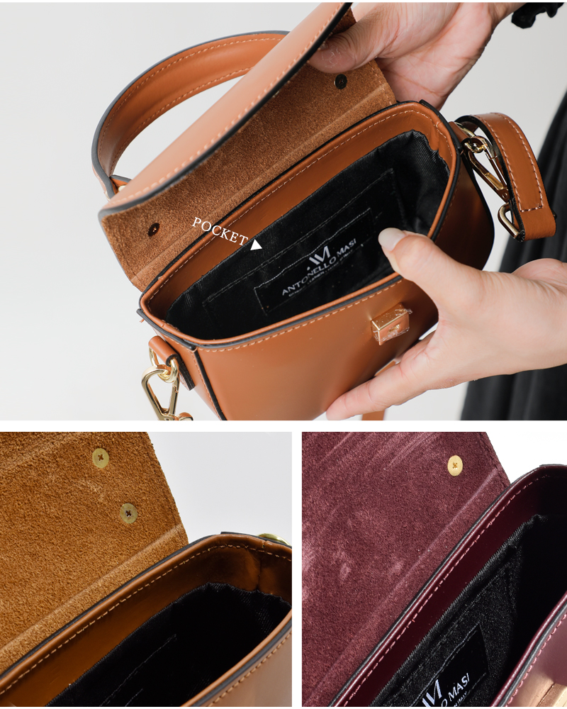 ANTONELLO MASI(アントネッロマージ)カウレザーミニハンドバッグ03-3-13-300-5-2