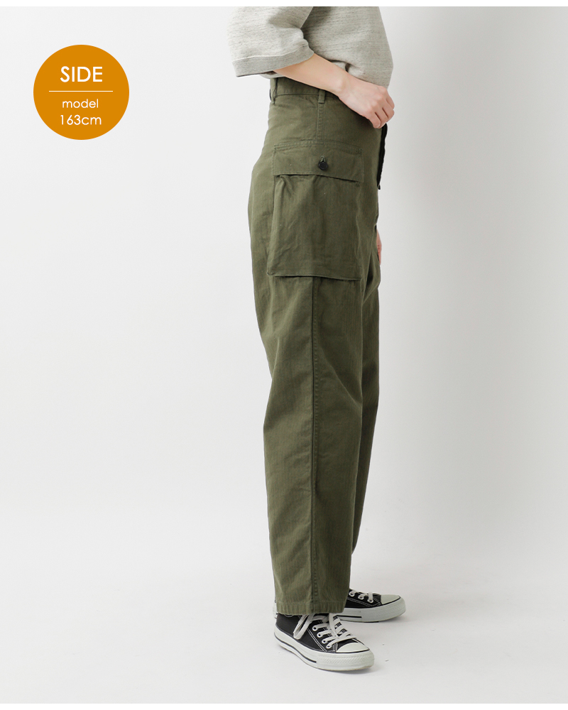 or slow(オアスロウ)ヘリンボーンUSアーミー2ポケットカーゴパンツ03-5250-same1