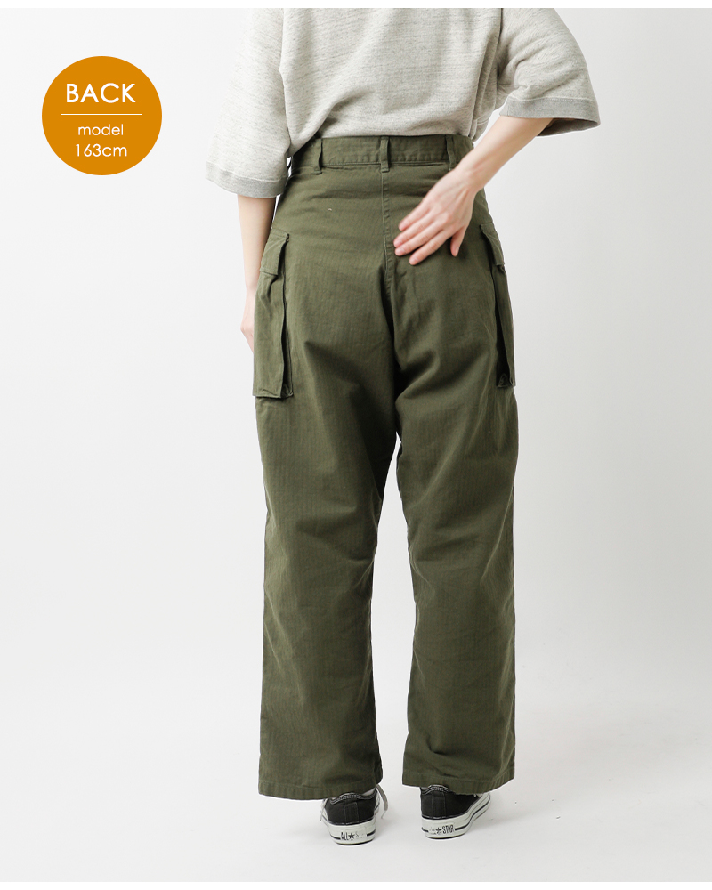 or slow(オアスロウ)ヘリンボーンUSアーミー2ポケットカーゴパンツ03-5250-same1