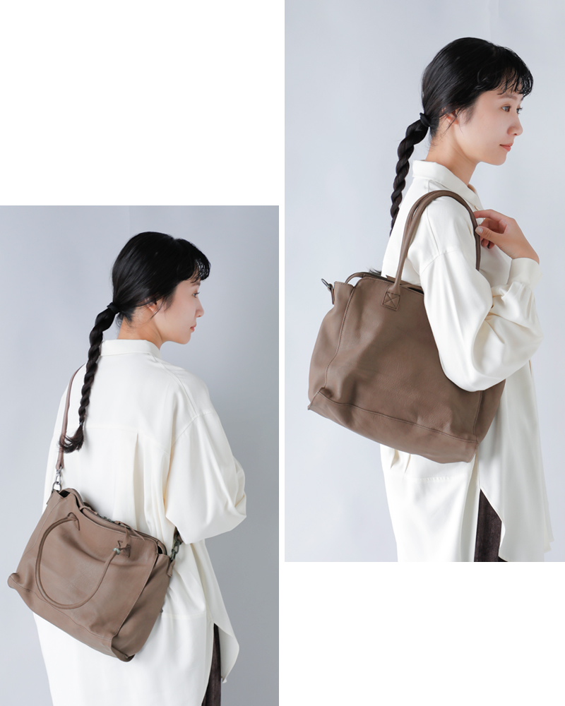 CHRISTIAN PEAUカウレザー ラウンド ハンドル 2wayトート バッグ 06346cp-vcw