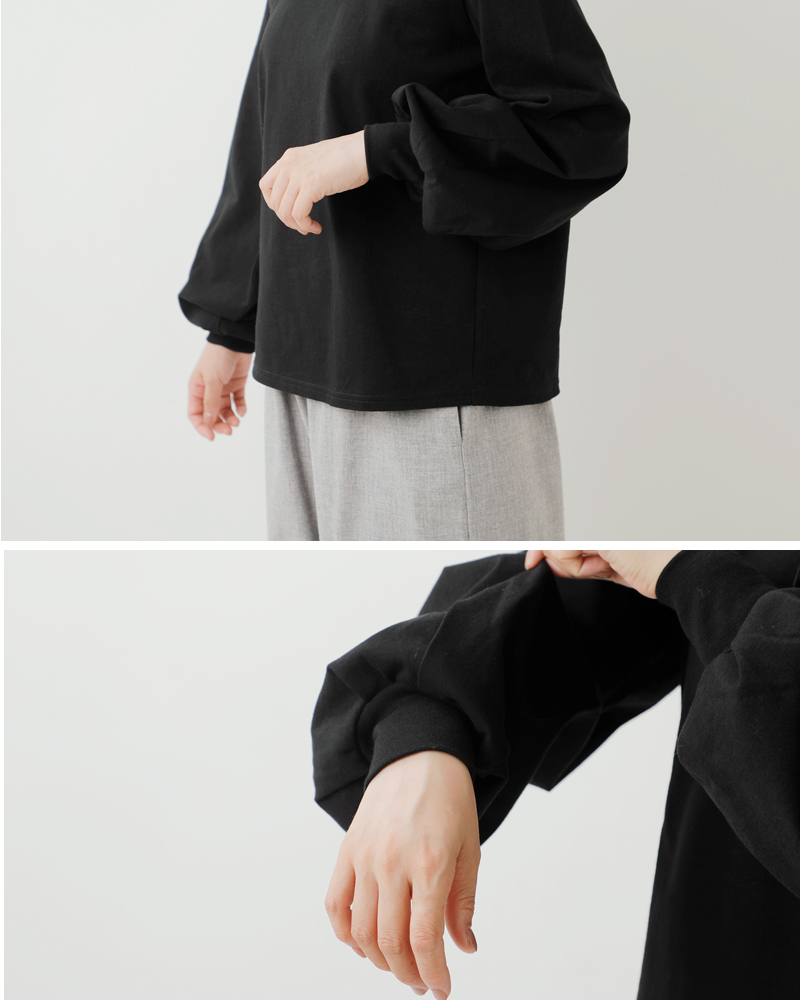 mizuiro ind(ミズイロインド)コットンパフスリーブロングTシャツ1-210069