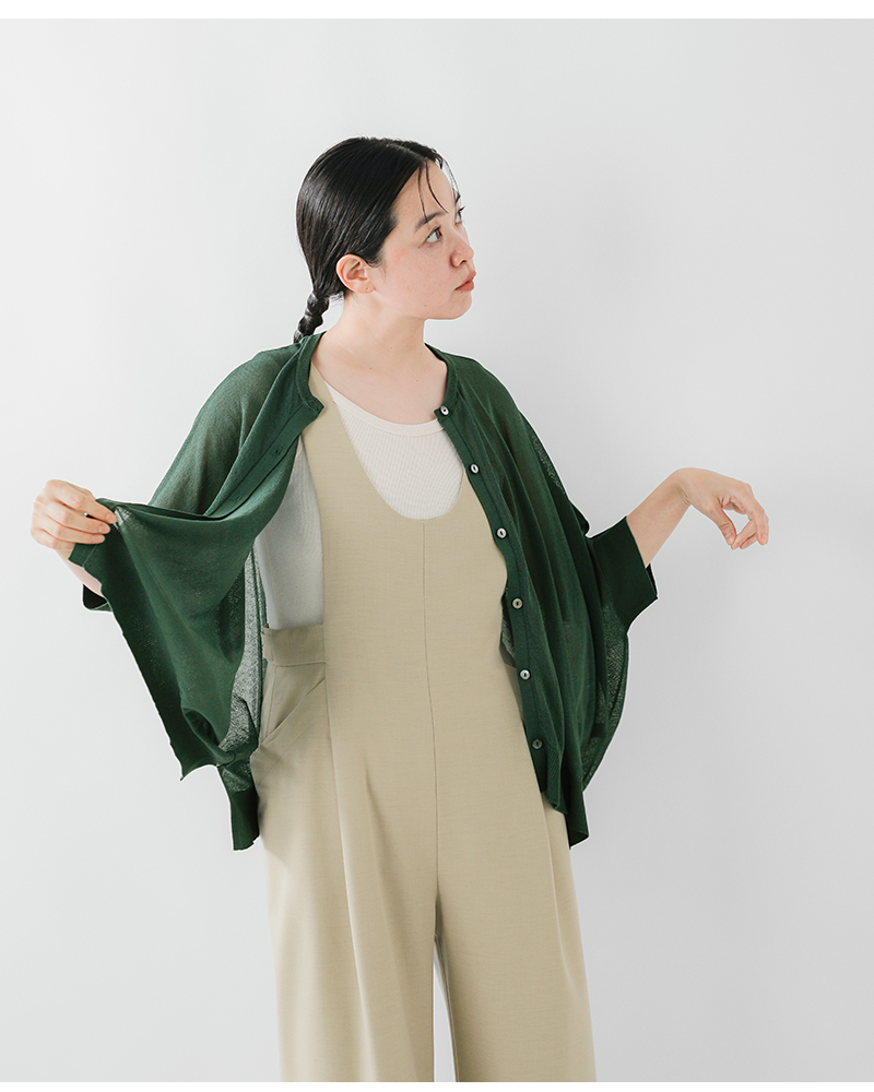 mizuiroind ミズイロインド　麻 羽織り カーディガン　ナチュラル 美品 mizuiroind 【20%OFF】ミズイロインド mizuiro ind ワッシャー