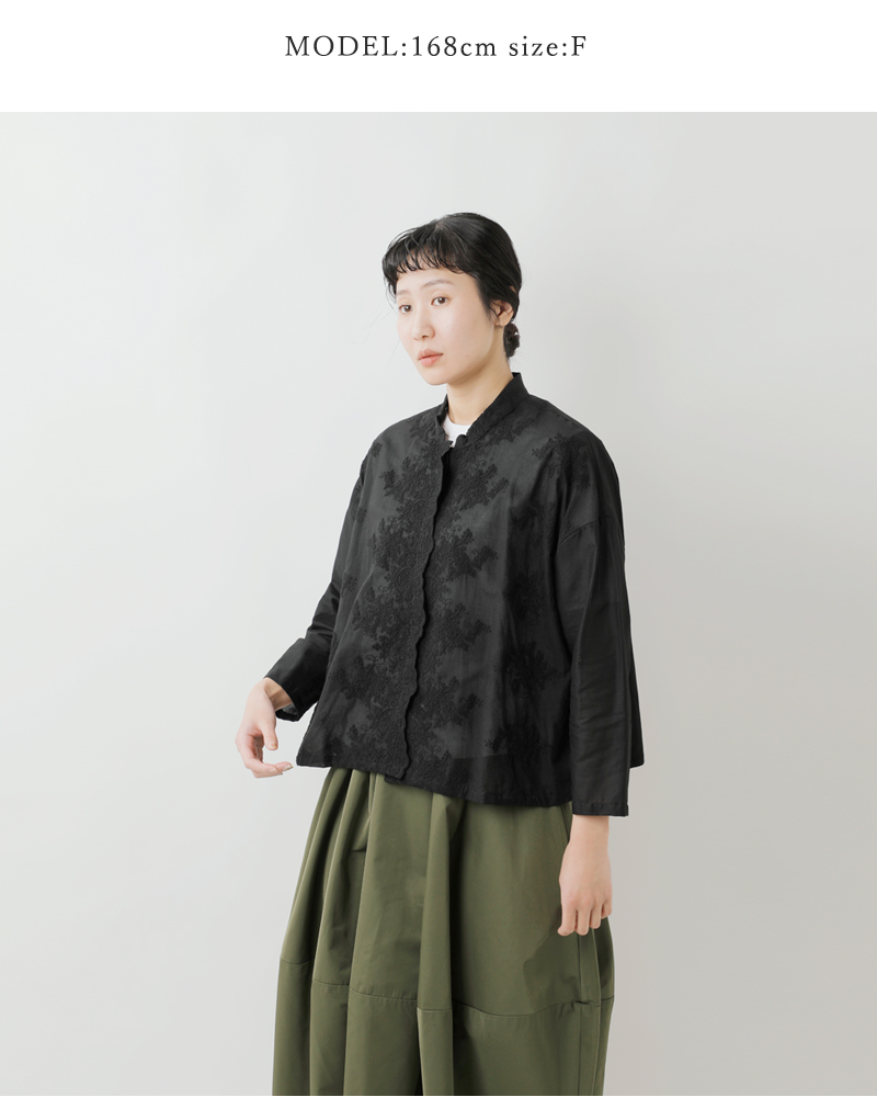 こまつな ミズイロインド mizuiro ind コットン レース スタンドカラー