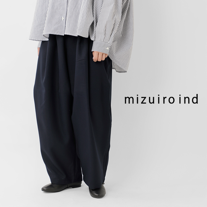 mizuiro ind(ミズイロインド)トロピカルストレッチワイドカーゴパンツ1-260016a