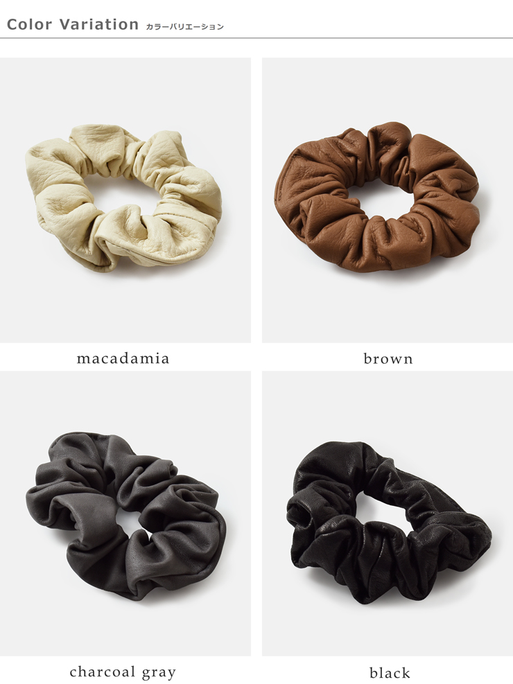 Sisii(シシ)カウレザーシュシュ“CHOUCHOU”100-001