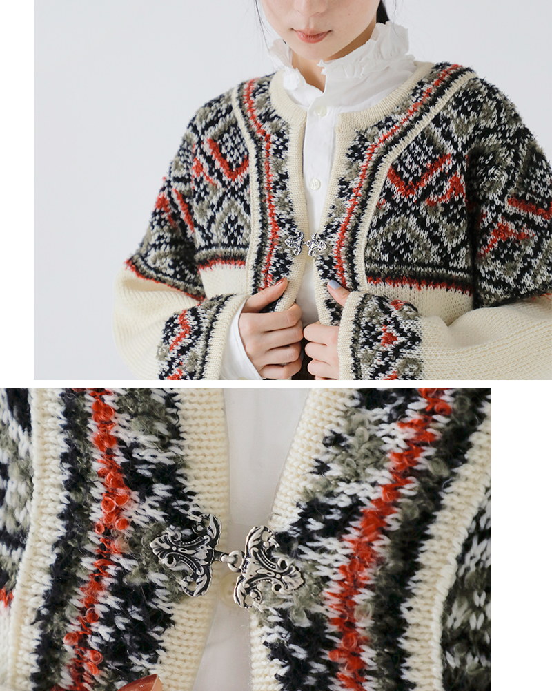 COOHEM(コーへン)ウールモヘアブレンドNORWEGIANニットカーディガン11-254-021