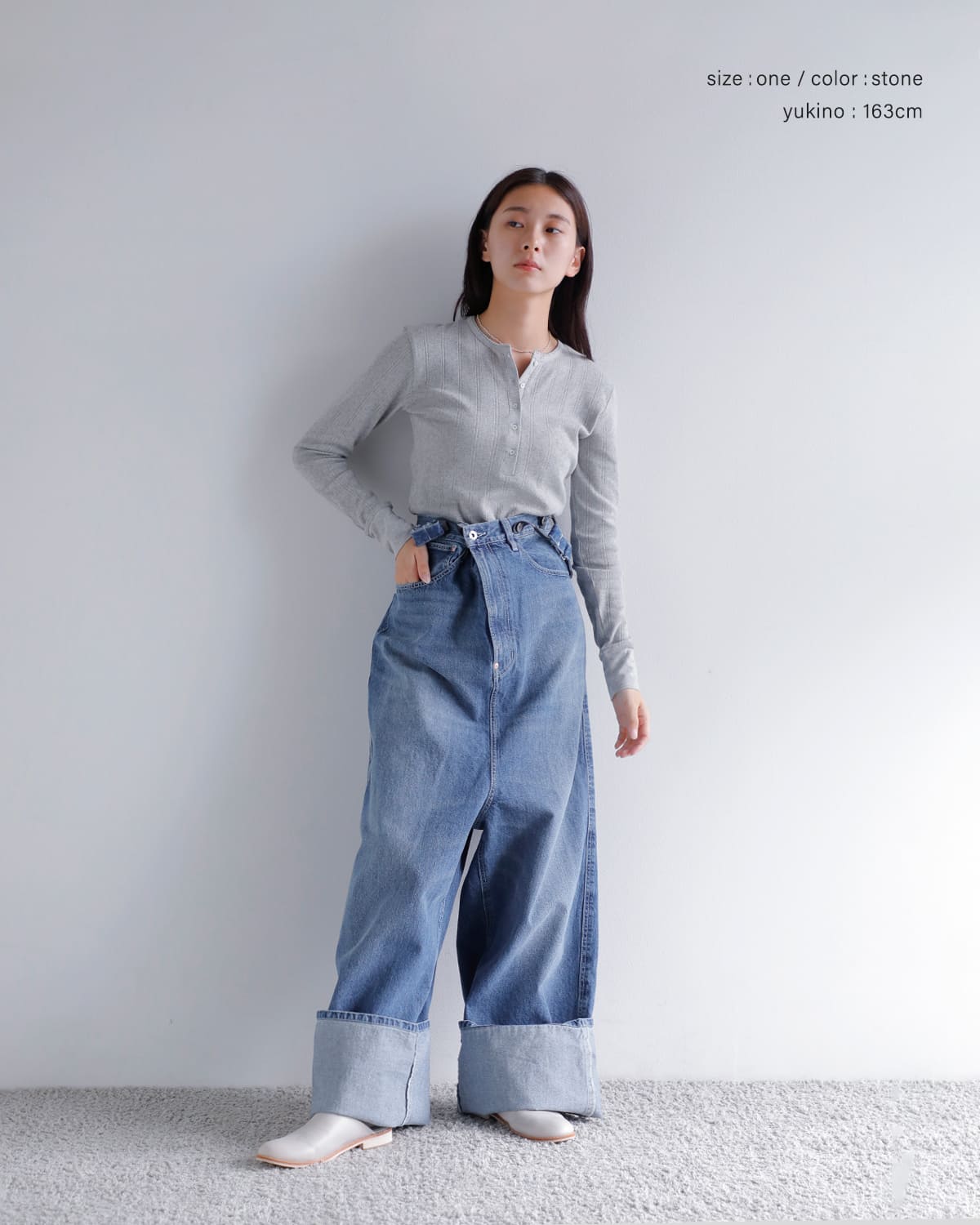 SEA(シー)コットンヘンリーネック長袖Tシャツ 110706318