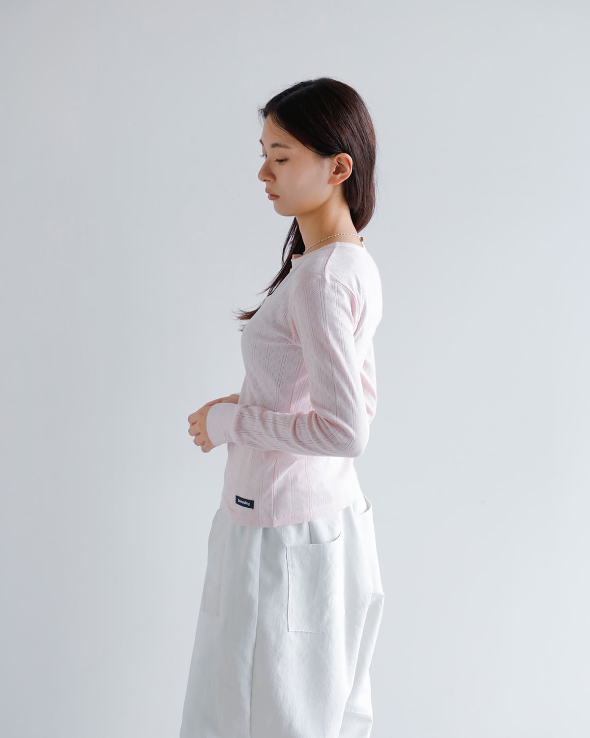 SEA(シー)コットンヘンリーネック長袖Tシャツ 110706318