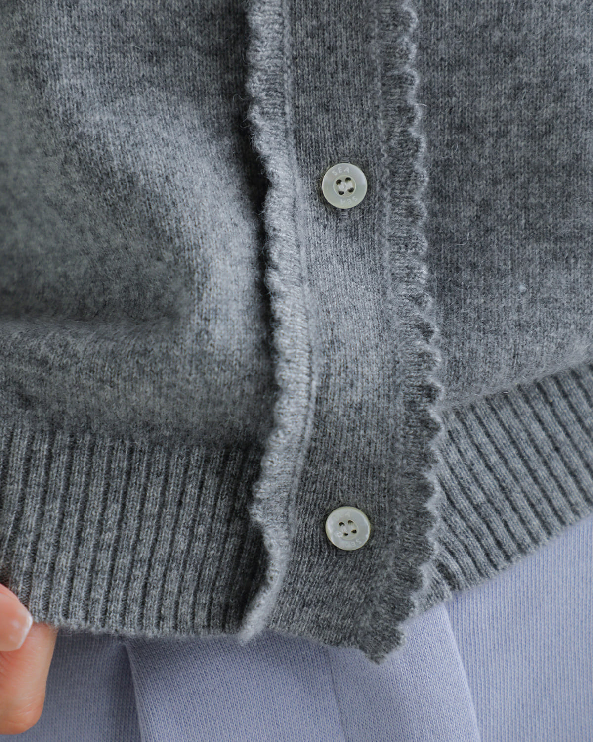 SEA(シー)カシミヤフリルニットカーディガン 110706410