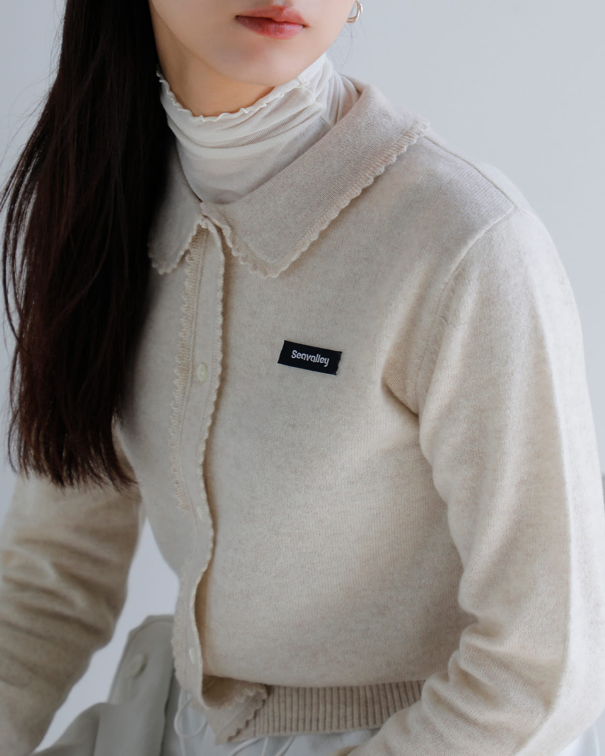 SEA(シー)カシミヤフリルニットカーディガン 110706410