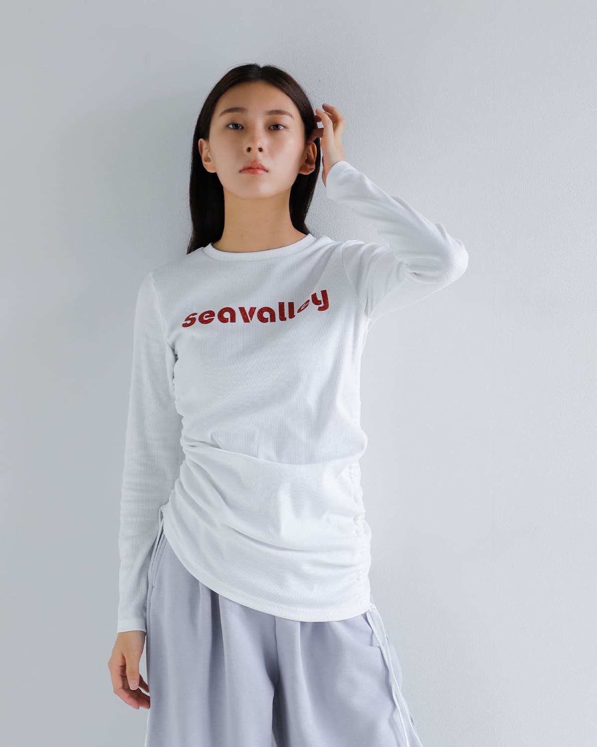 SEA(シー)Seavalleyグリッターシャーリングトップ 110706418