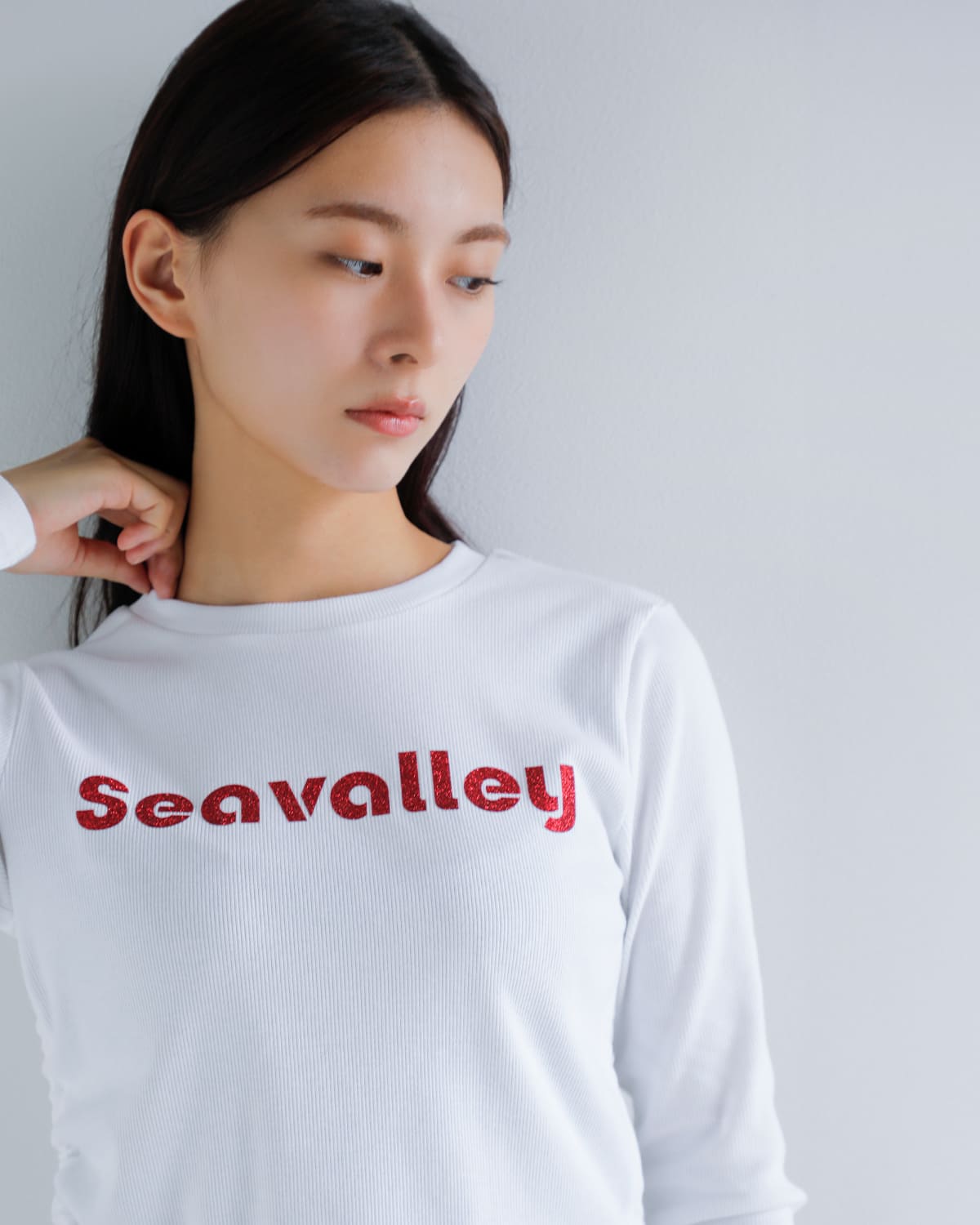 SEA(シー)Seavalleyグリッターシャーリングトップ 110706418