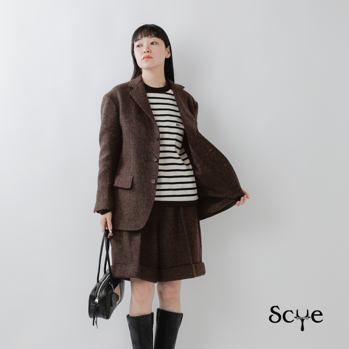 Scye(TC)E[VFbghփ{[cC[huU[gShetlandHerringboneTweedBlazerh1225-43014