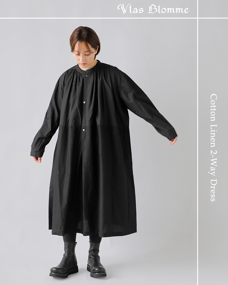Vlas Blomme(ヴラスブラム・ブラスブラム)コットンリネン2wayドレス13218085