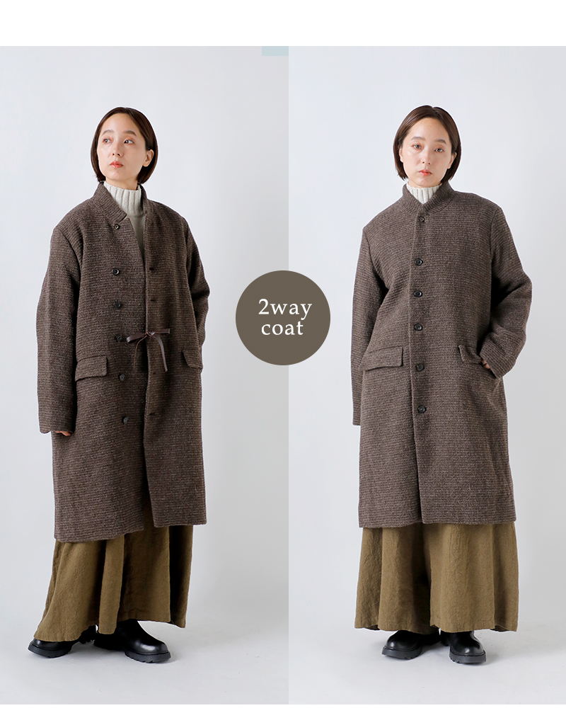 Vlas Blomme(ヴラスブラム・ブラスブラム)リネンウールワッフル2wayコート13410115