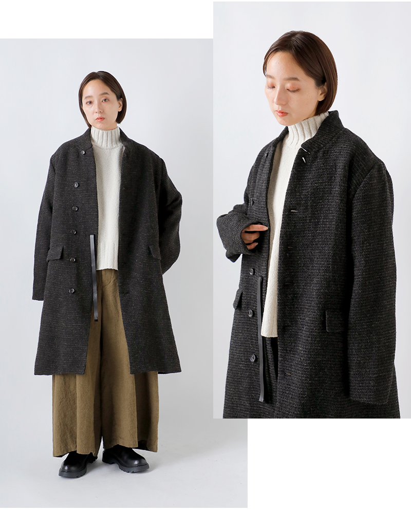 Vlas Blomme(ヴラスブラム・ブラスブラム)リネンウールワッフル2wayコート13410115