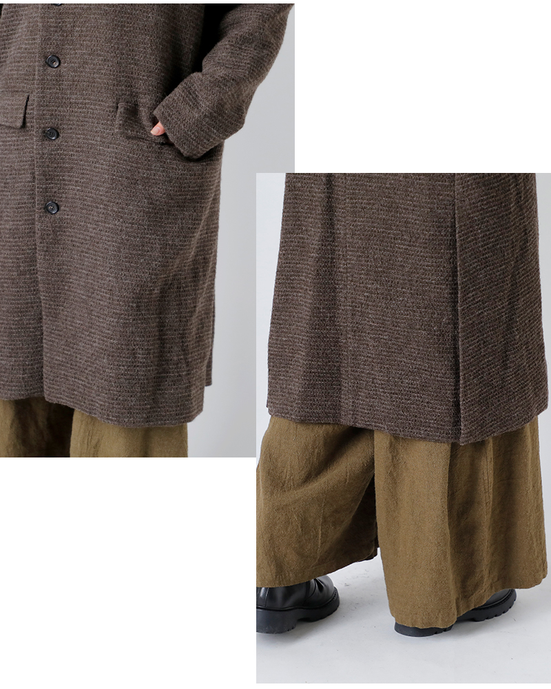 Vlas Blomme(ヴラスブラム・ブラスブラム)リネンウールワッフル2wayコート13410115