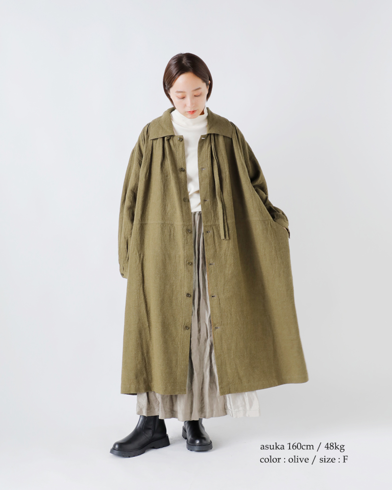 Vlas Blomme(ヴラスブラム・ブラスブラム)ウォッシュドリネンラミーウールコート13412115