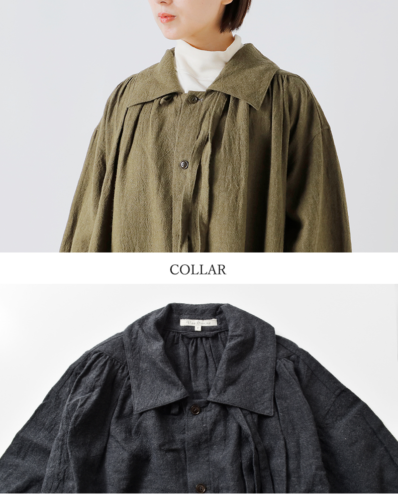 Vlas Blomme(ヴラスブラム・ブラスブラム)ウォッシュドリネンラミーウールコート13412115