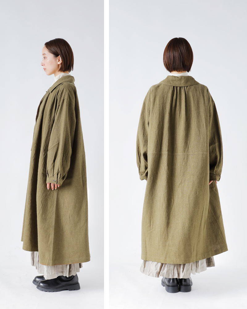 Vlas Blomme(ヴラスブラム・ブラスブラム)ウォッシュドリネンラミーウールコート13412115