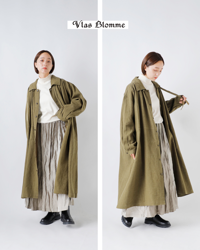 Vlas Blomme(ヴラスブラム・ブラスブラム)ウォッシュドリネンラミーウールコート13412115