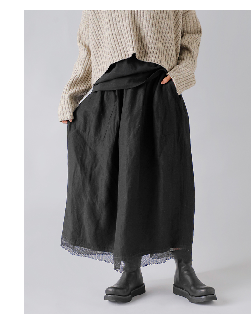 Vlas Blomme(ヴラスブラム・ブラスブラム)リネンバンブーヘムレーススカート13525085