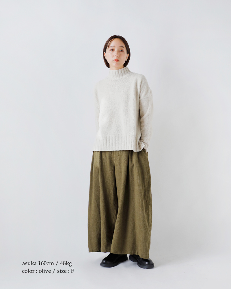 Vlas Blomme(ヴラスブラム・ブラスブラム)ウォッシュドリネンラミーウールカーブパンツ13539115