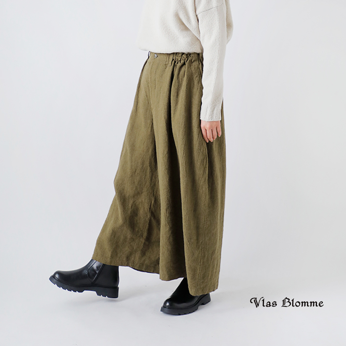 Vlas Blomme(ヴラスブラム・ブラスブラム)ウォッシュドリネンラミーウールカーブパンツ13539115