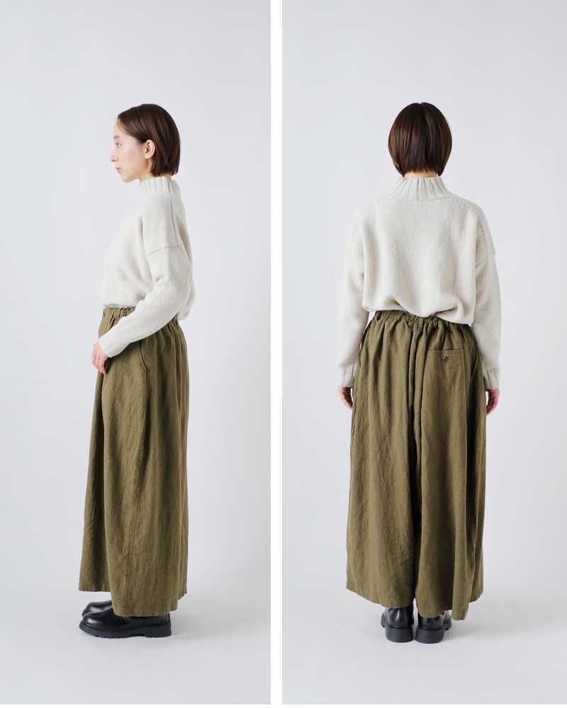 Vlas Blomme(ヴラスブラム・ブラスブラム)ウォッシュドリネンラミーウールカーブパンツ13539115