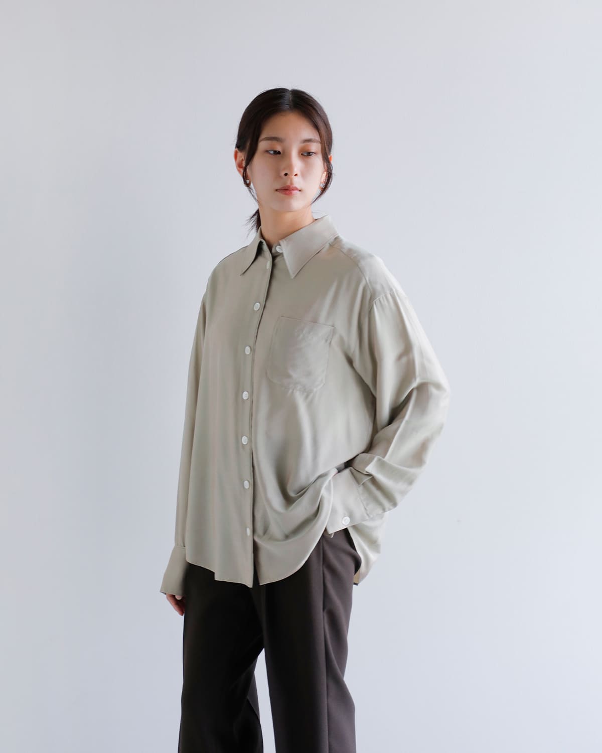CREDONA(クレドナ)シルキーシャツ “SILKY SHIRT” 1425310320