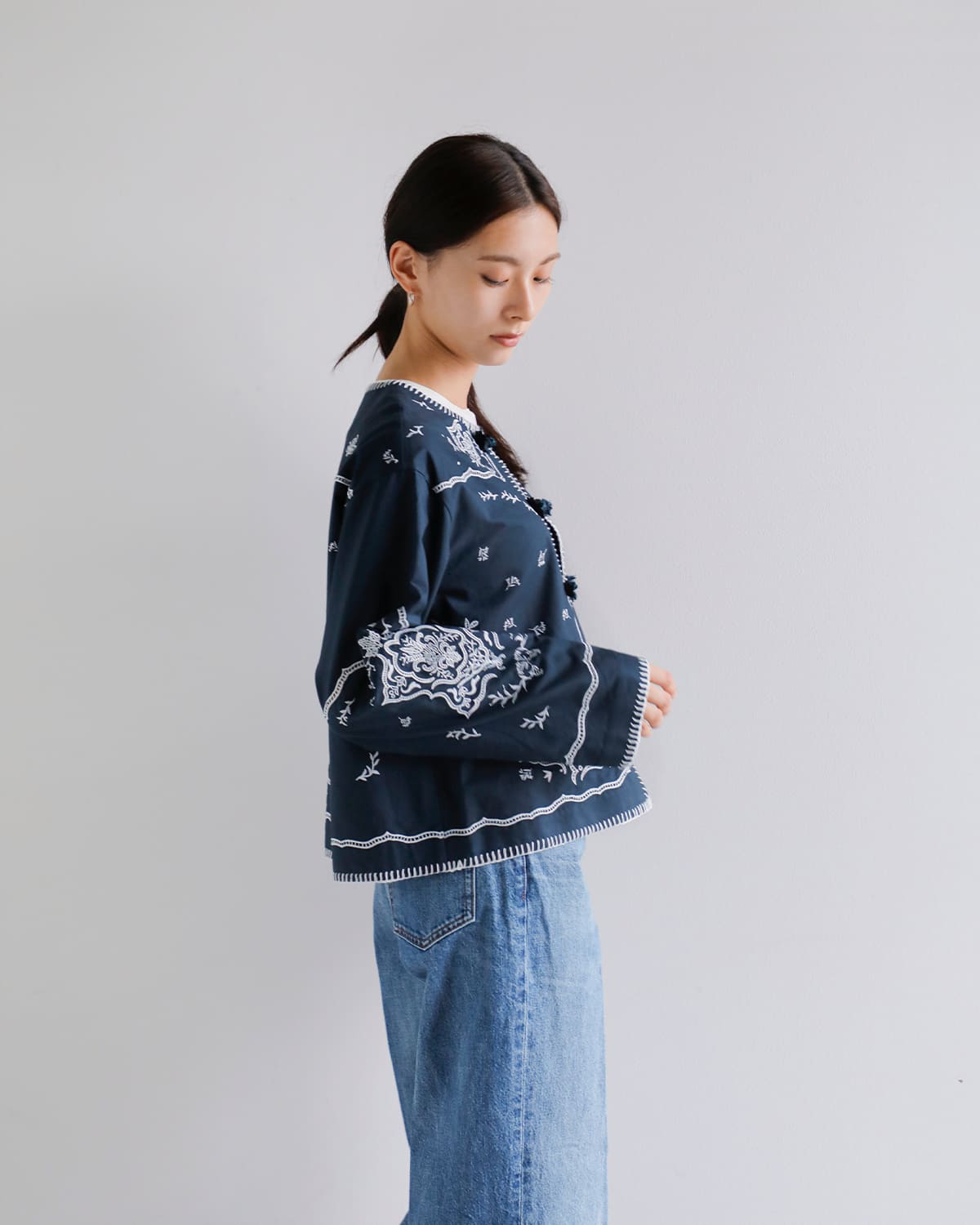 CREDONA(クレドナ)コットンレース刺繍ブラウスジャケット “VENEZIA LACE BLOUSE” 1425410371-0