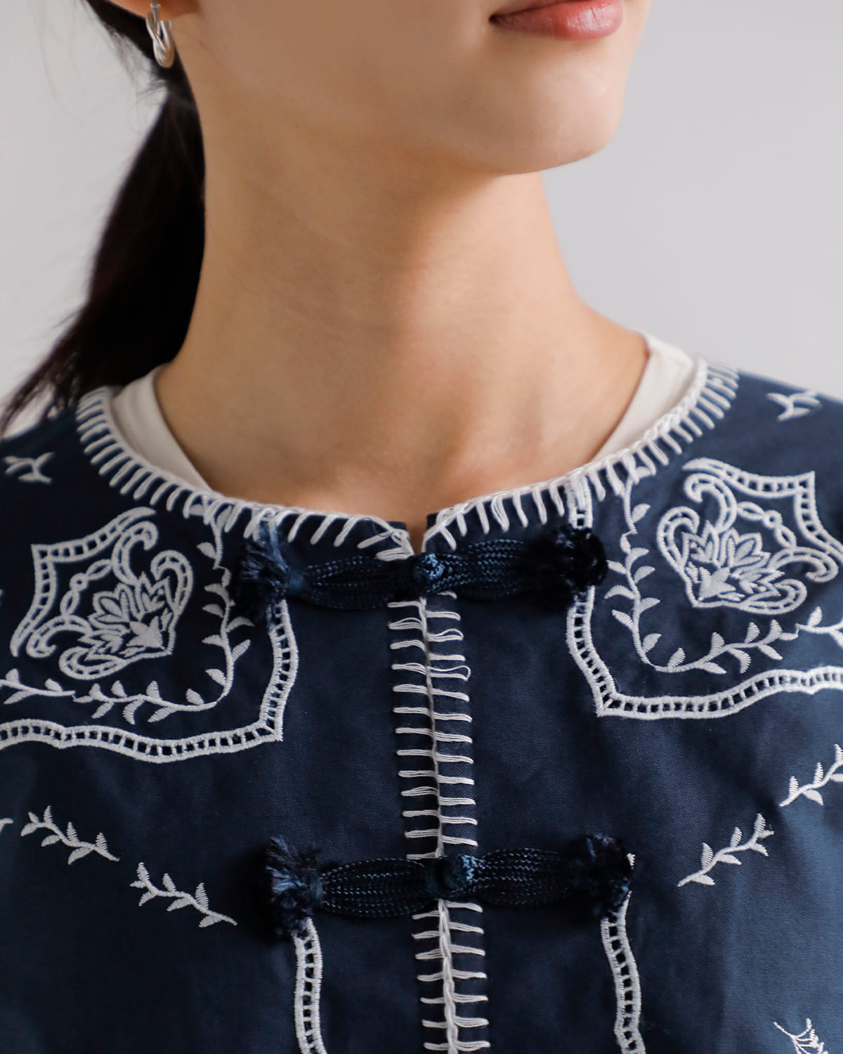 CREDONA クレドナ コットン レース 刺繍 ブラウス ジャケット CREDONA クレドナ コットン レース 刺繍 ブラウス ジャケット