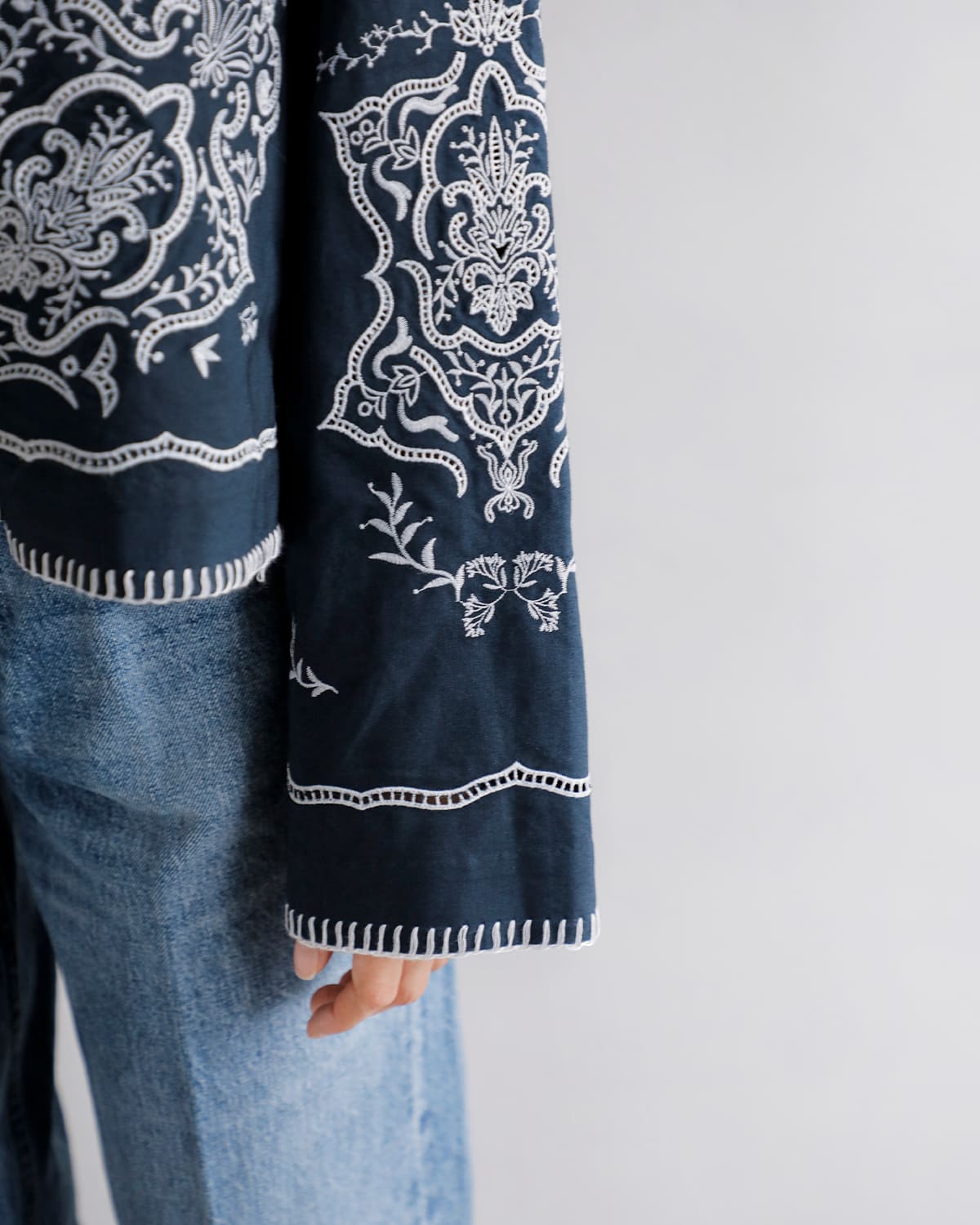 CREDONA(クレドナ)コットンレース刺繍ブラウスジャケット “VENEZIA LACE BLOUSE” 1425410371-0