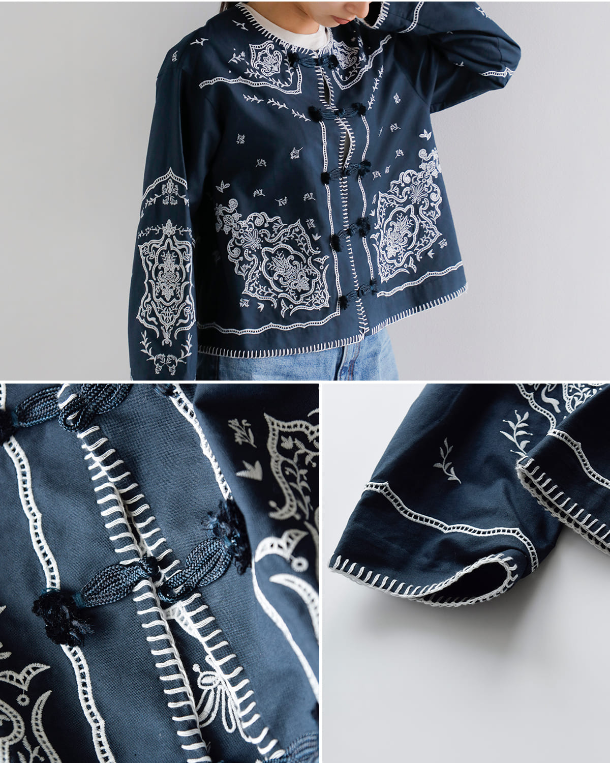 CREDONA(クレドナ)コットンレース刺繍ブラウスジャケット “VENEZIA LACE BLOUSE” 1425410371-0