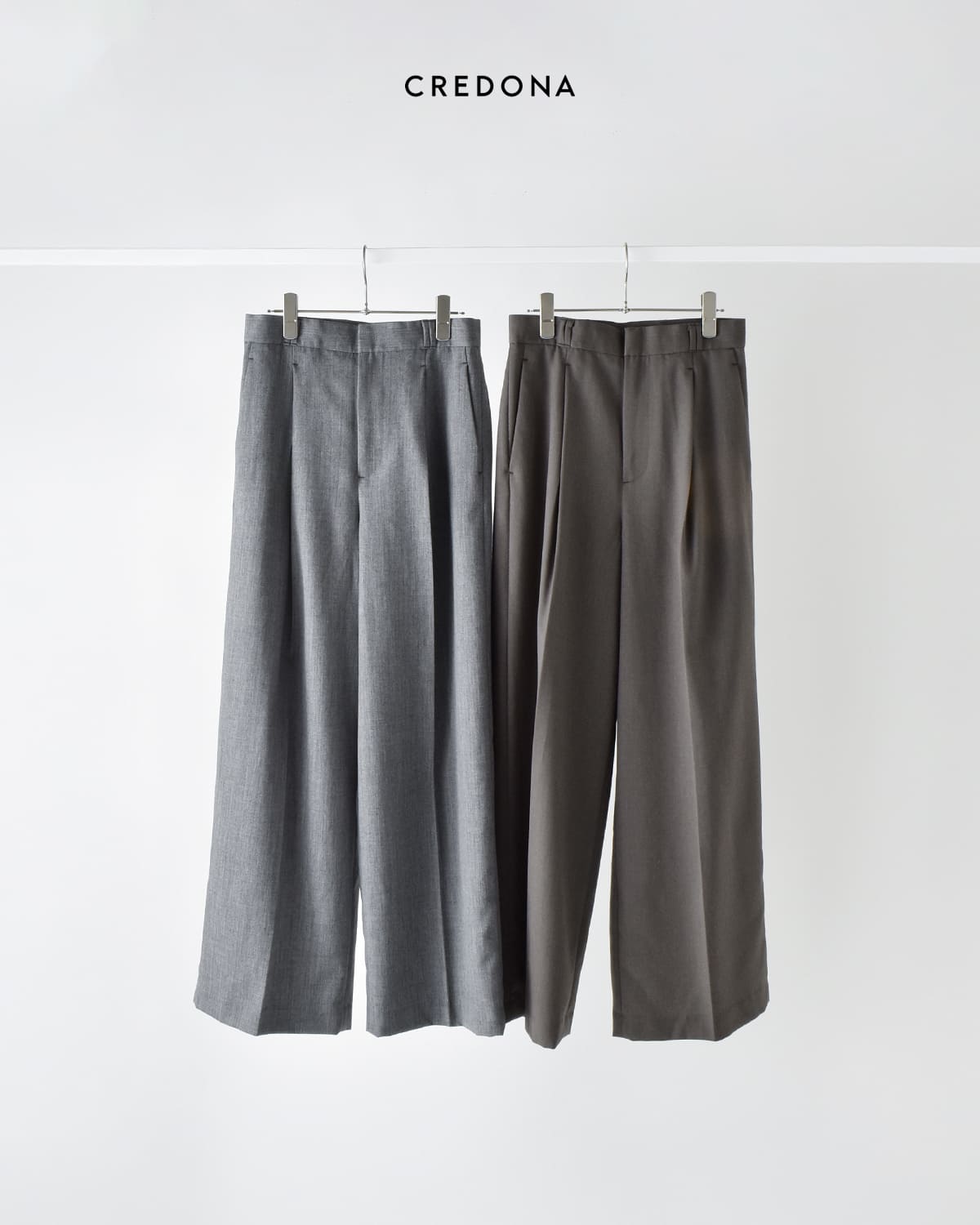 CREDONA(クレドナ)サビル ウール タック スラックス パンツ “SAVILE WOOL TUCK TROUSERS”1425420337-0