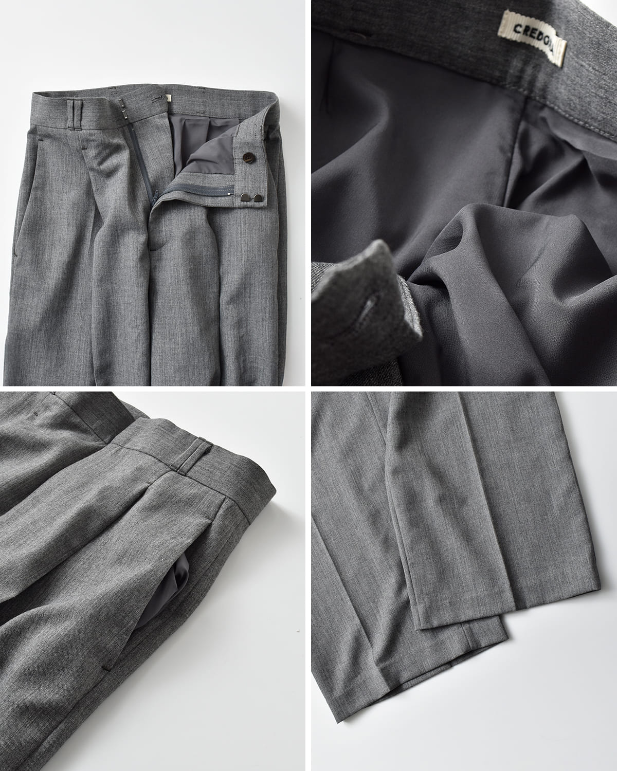 CREDONA(クレドナ)サビルウールタックスラックスパンツ “SAVILE WOOL TUCK TROUSERS” 1425420337-0