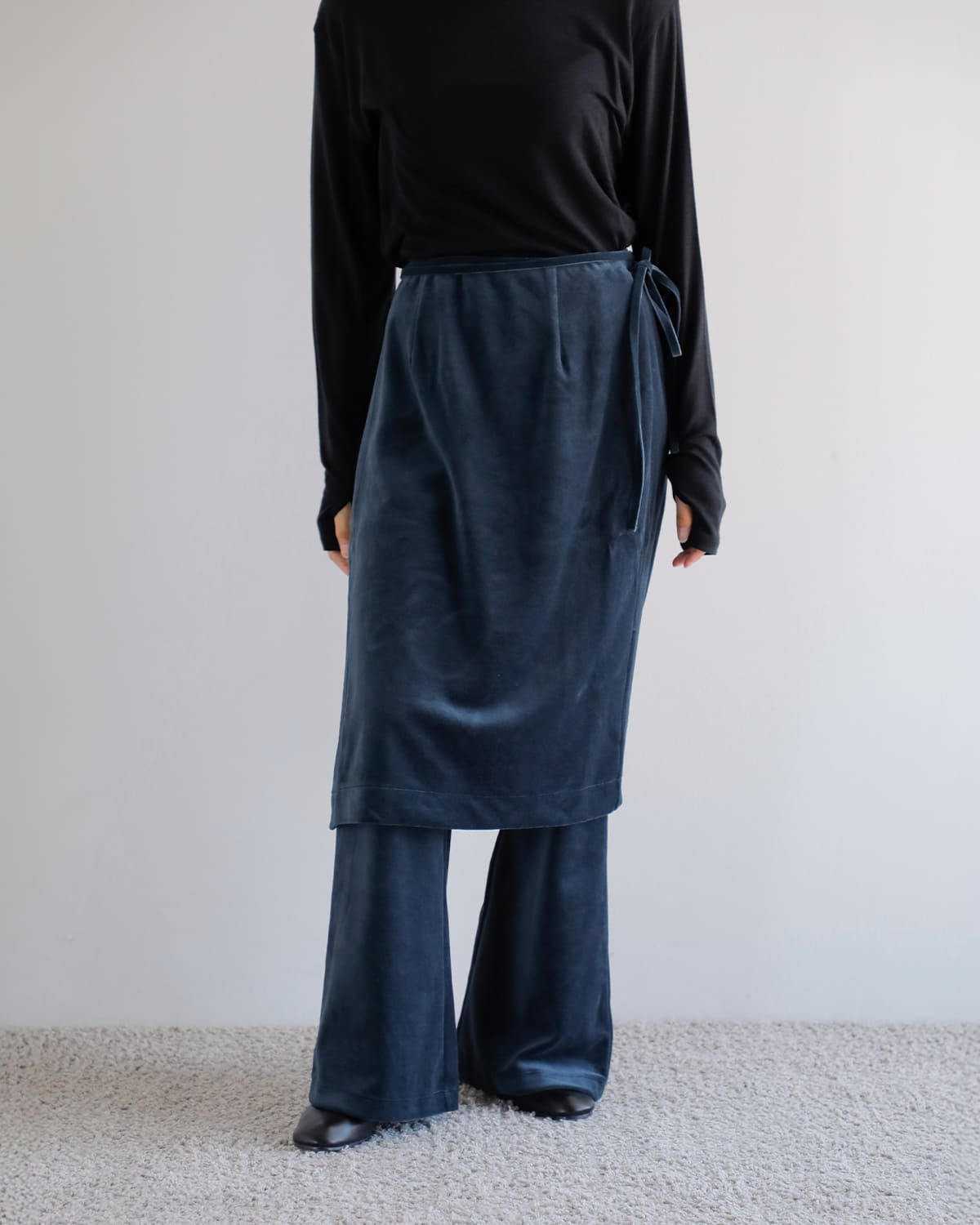CREDONA クレドナ コットン ベロア レイヤード パンツ “COTTON