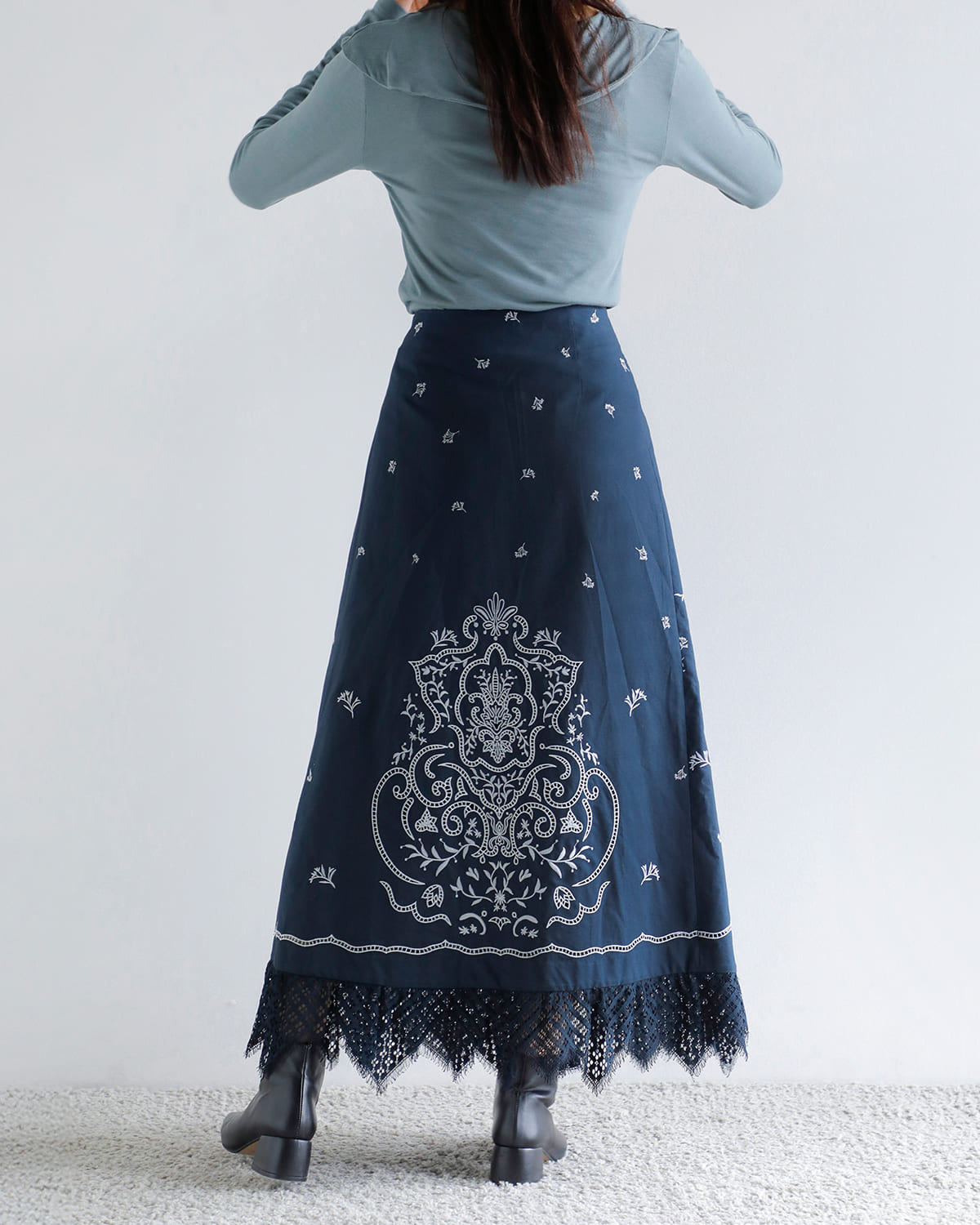 CREDONA(クレドナ)コットンレース刺繍ラップスカート “VENEZIA LACE SKIRT” 1425421369-0