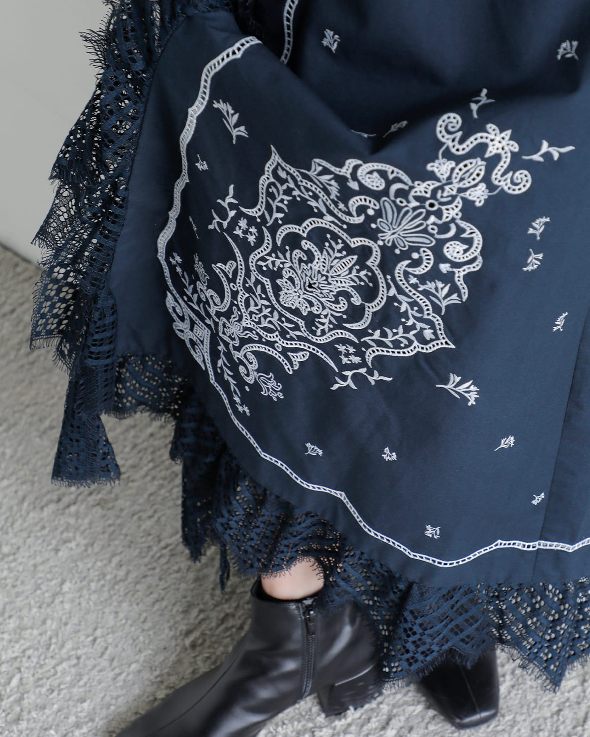 épine lace cotton panierスカート épine - epine cotton lace panier whiteの通販 by にゃん｜エピヌなら
