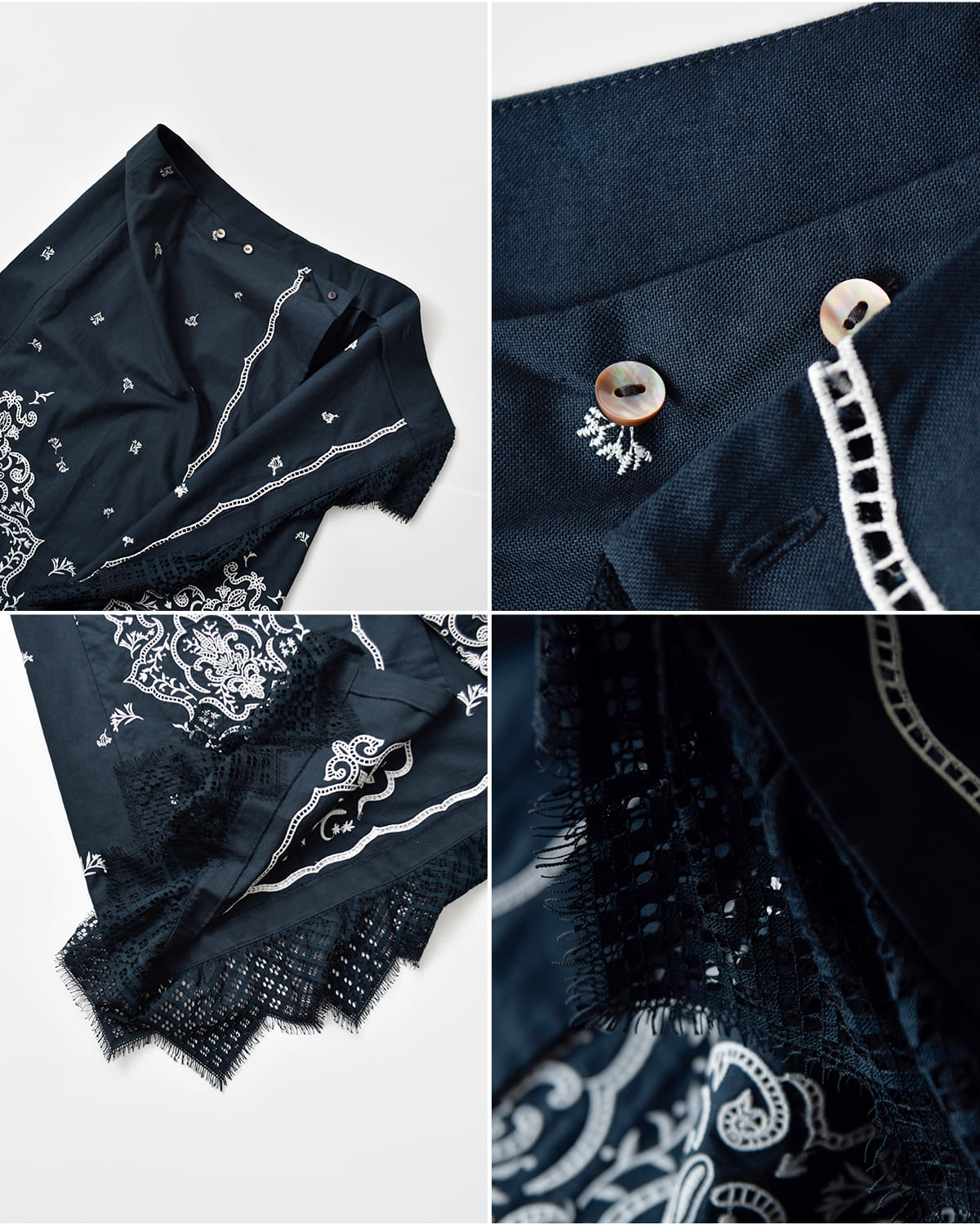 CREDONA(クレドナ)コットンレース刺繍ラップスカート “VENEZIA LACE SKIRT” 1425421369-0