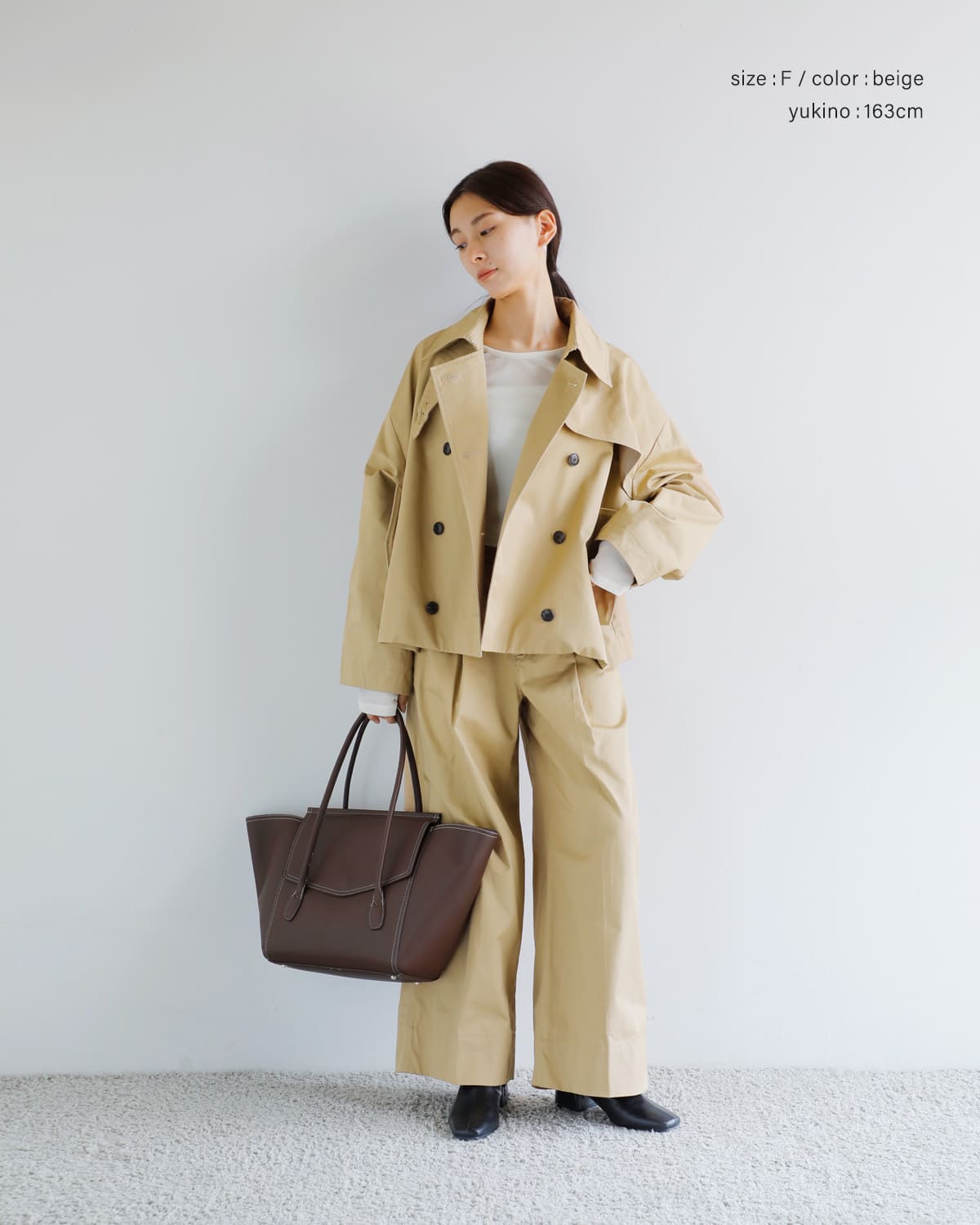 CREDONA(クレドナ)60/2コットンギャバジンハーフトレンチコート “NORMANDY HALF TRENCH COAT” 1425500354-0