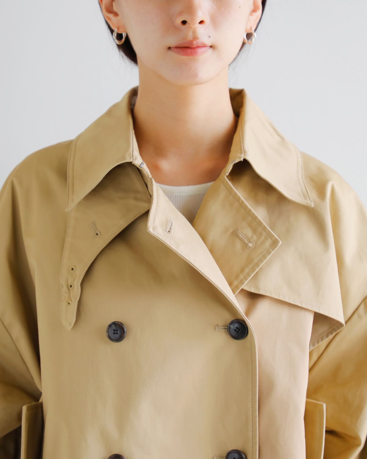 CREDONA(クレドナ)60/2コットンギャバジンハーフトレンチコート “NORMANDY HALF TRENCH COAT” 1425500354-0