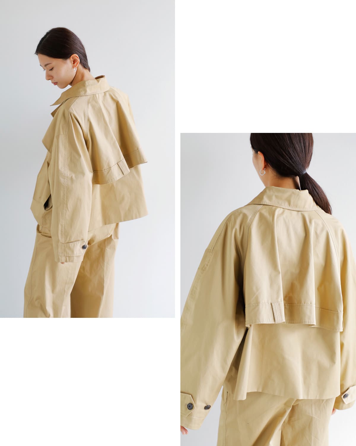 CREDONA(クレドナ)60/2コットンギャバジンハーフトレンチコート “NORMANDY HALF TRENCH COAT” 1425500354-0