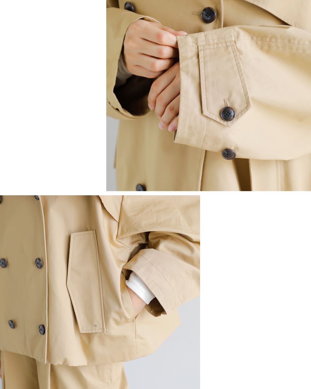 CREDONA(クレドナ)60/2コットンギャバジンハーフトレンチコート “NORMANDY HALF TRENCH COAT” 1425500354-0