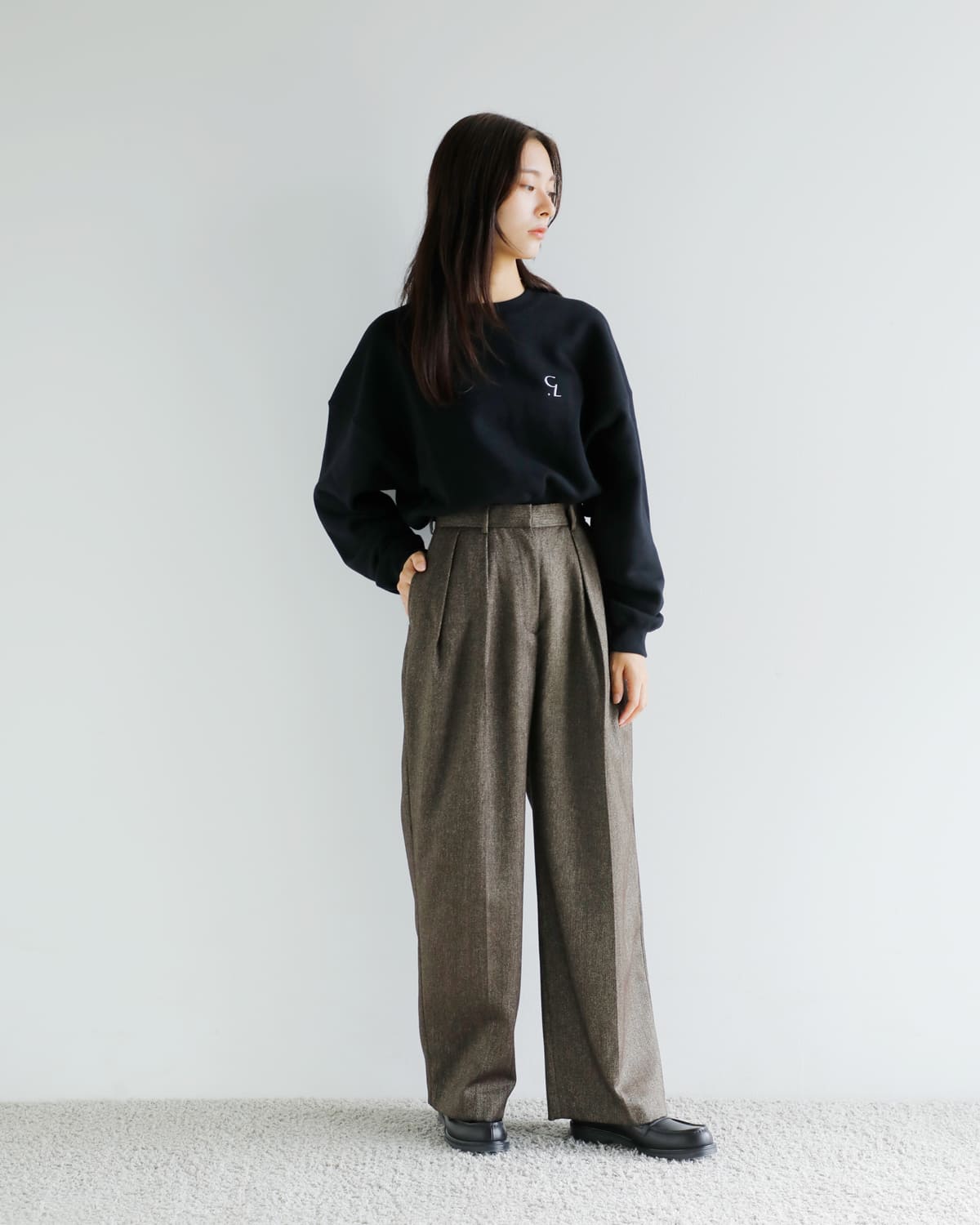 CREDONA(クレドナ)高密度ウールギャバジンツータックスラックスパンツ “THE C ICHIGUN PANTS” 1425520359-0