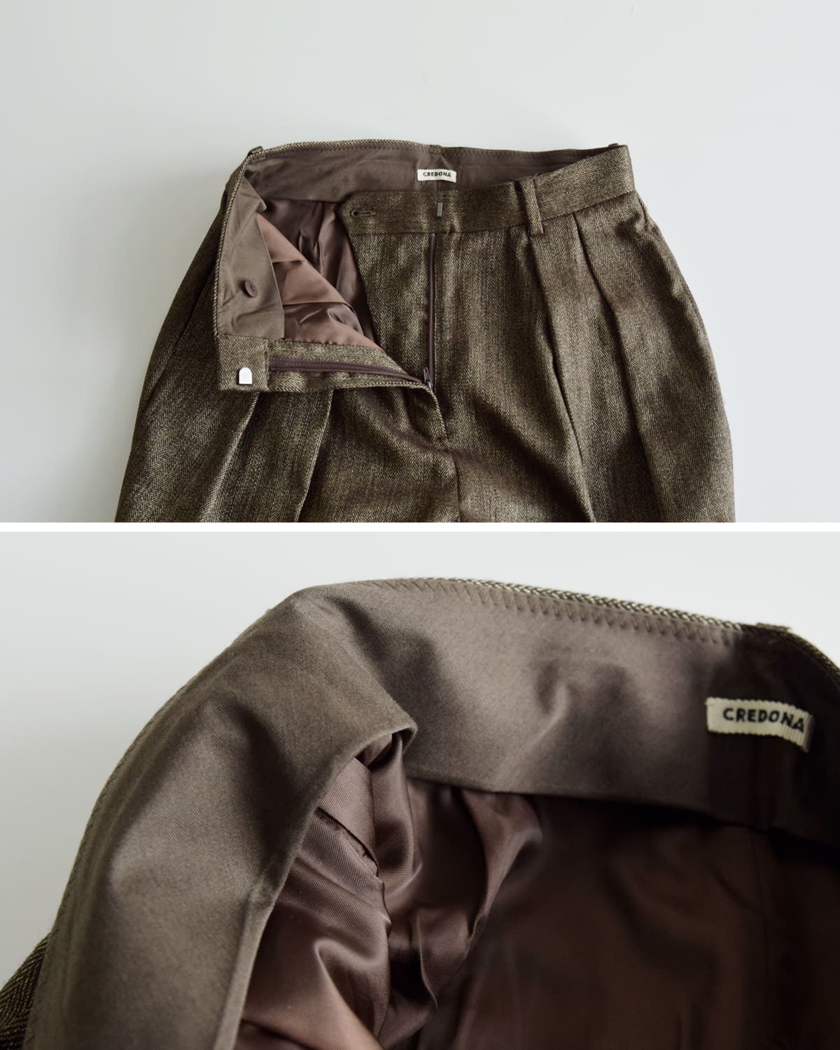 CREDONA(クレドナ)高密度ウールギャバジンツータックスラックスパンツ “THE C ICHIGUN PANTS” 1425520359-0