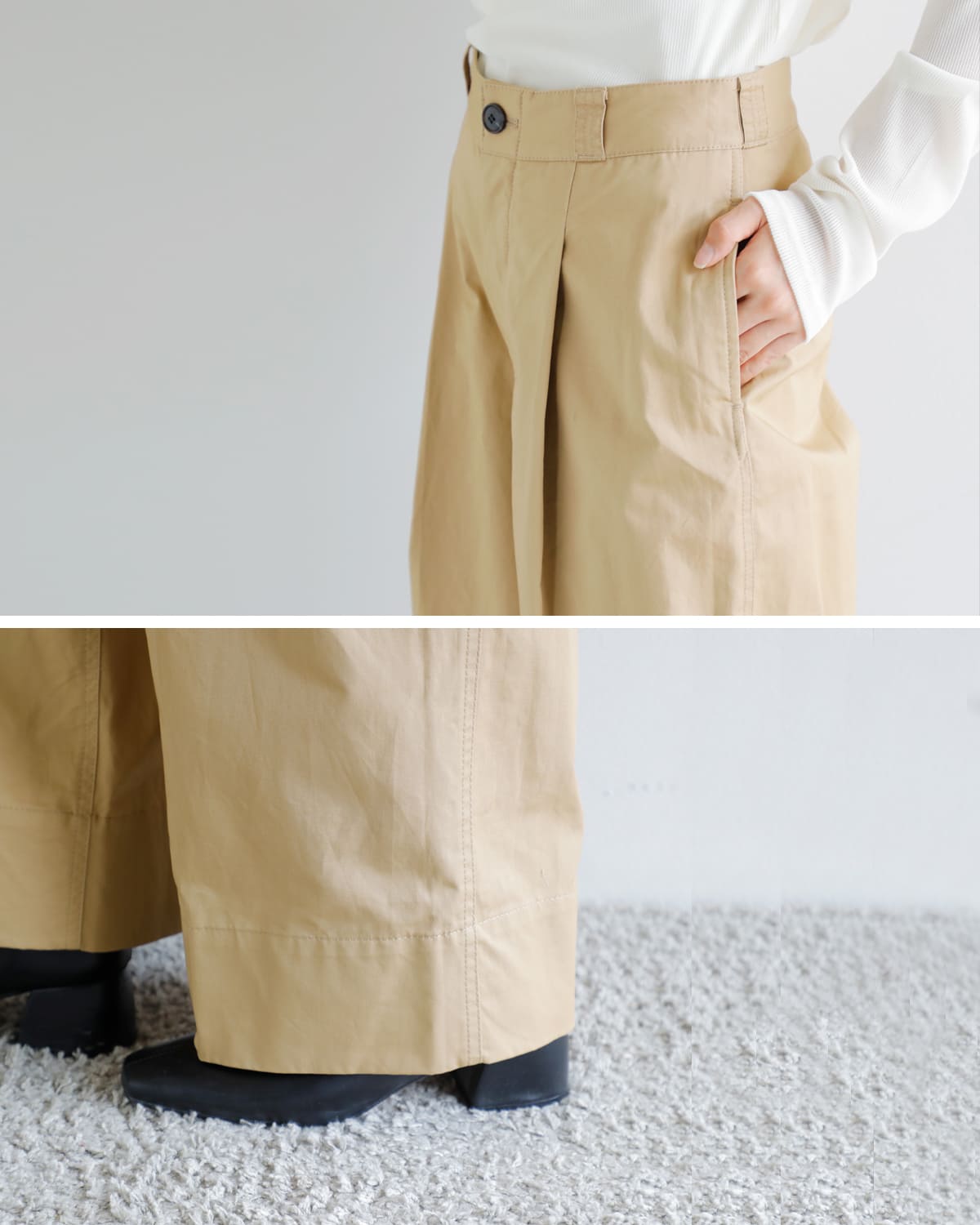 CREDONA(クレドナ)60/2コットンギャバジンワイドチノパンツ “NORMANDY WIDE CHINO” 1425520381-0