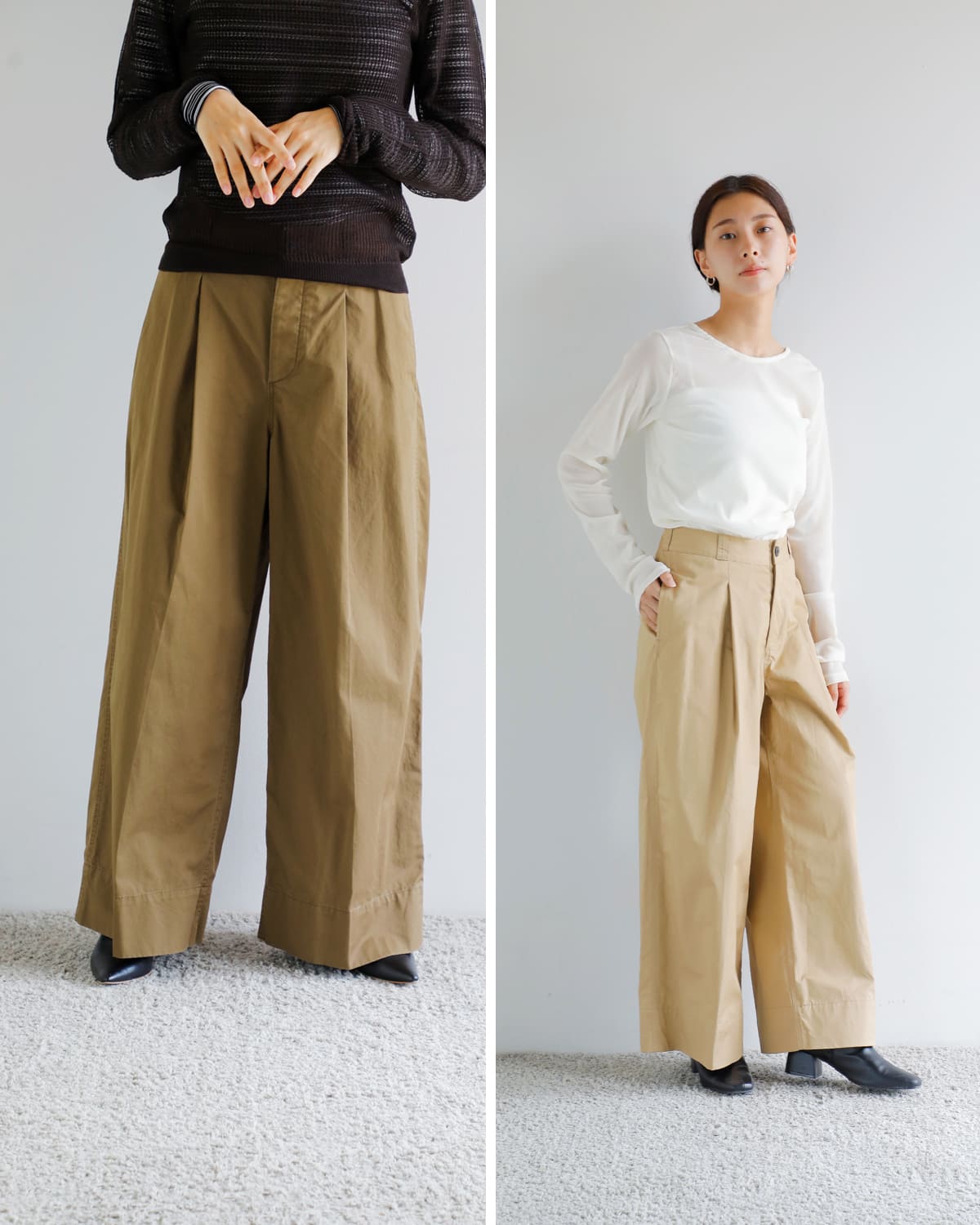 CREDONA(クレドナ)60/2コットンギャバジンワイドチノパンツ “NORMANDY WIDE CHINO” 1425520381-0